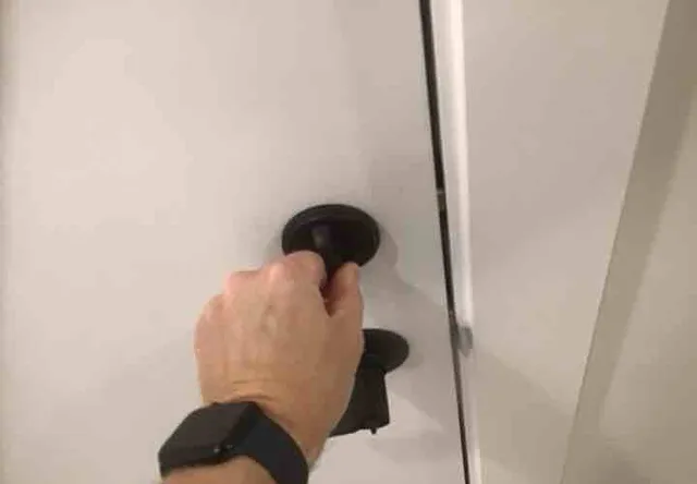 Sticking deadbolt on the basement door: photo 1 from a Chicago inspection report