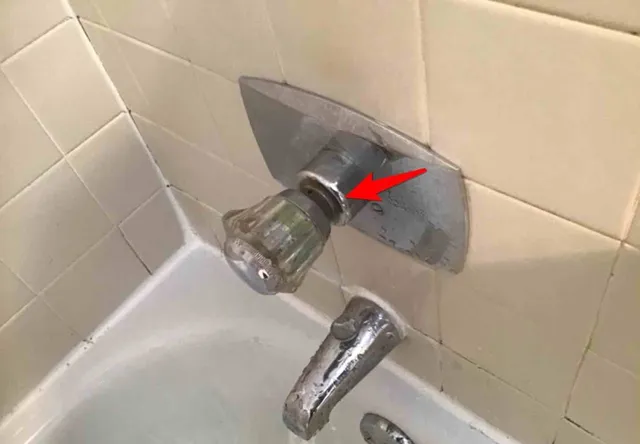 Leaking tub faucet handle: photo 1 from a Chicago inspection report