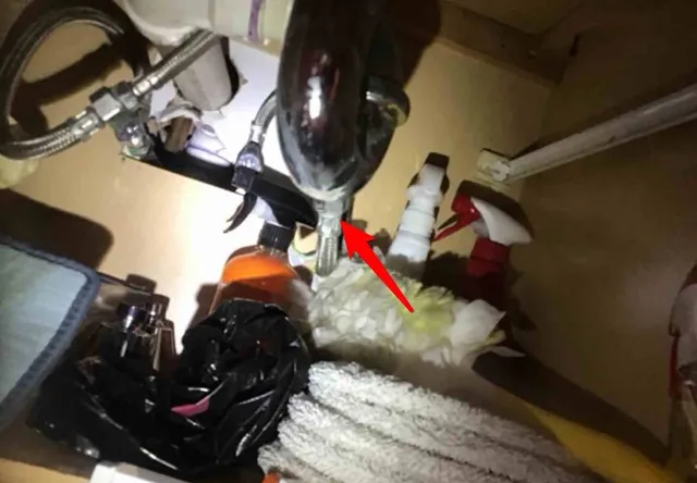 Leaking drain under the sink: photo 1 from a Chicago inspection report