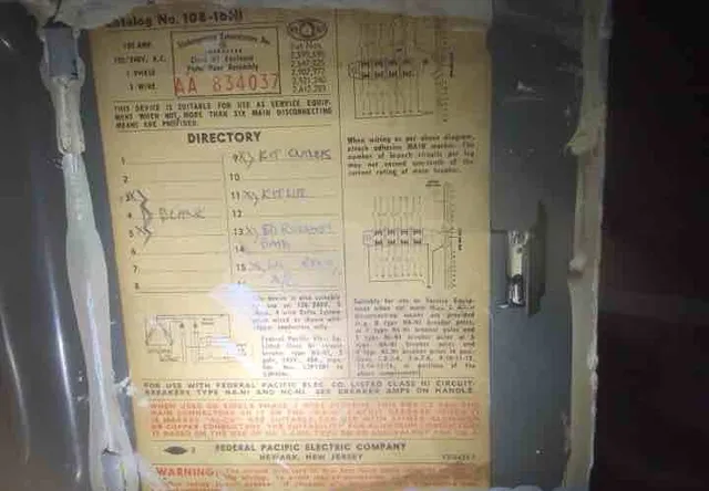 Federal Pacific Stab-Lok panel, known for breaker failures: photo 1 from a Chicago inspection report