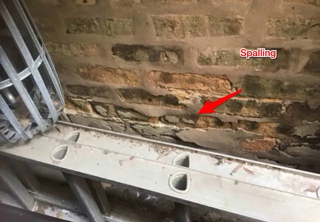 Crumbling brick and cracked mortar: photo 1 from a Chicago inspection report