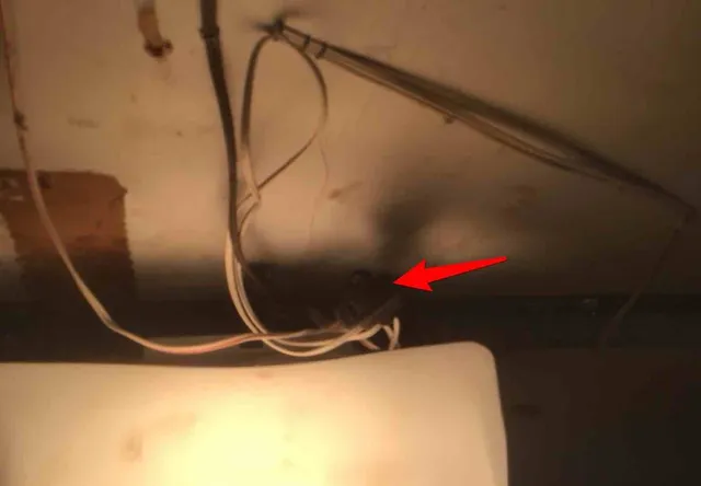 Door opener running on an extension cord: photo 1 from a Chicago inspection report