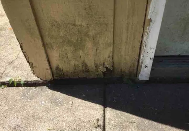 Rotted siding and trim on the garage: photo 2 from a Chicago inspection report