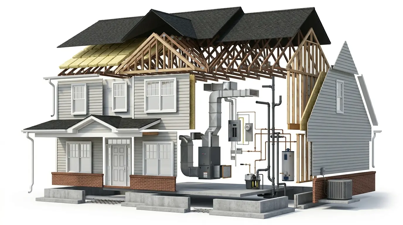 The same home deconstructed into its inspected systems