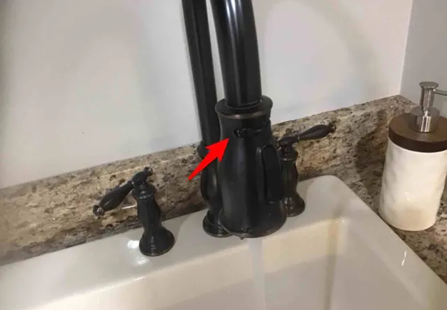 Leaking laundry sink faucet: photo 1 from a Chicago inspection report