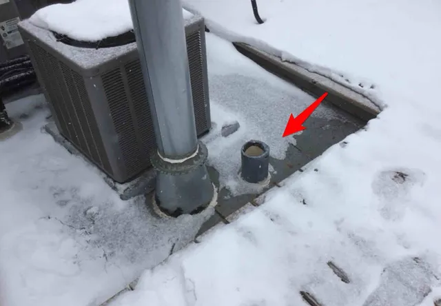 Vents too low above the roof deck: photo 2 from a Chicago inspection report